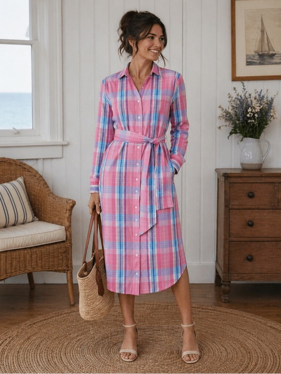 J. Crew Dresses & Skirts - J.Crew Madras Plaid Classic Fit Shirt Dress